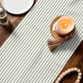 thumbnail image 3 of Sage Green Vertical Striped Table Runner 72 Inches, Farmhouse Thin Line Stripes Bed Runner Dresser Scarves Tabletop for Indoor Outdoor Parties/Ceremony/Banquet, 13" x 72", 3 of 9