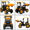 thumbnail image 2 of 24V JCB Ride on Excavator Toy, 3 in 1 Ride on Tractor Truck with Remote Control, Battery Powered Ride on Bulldozer Kids Electric Vehicles with Front Loader Bulldozer, Digger, Adjustable Seat, Yellow, 2 of 6