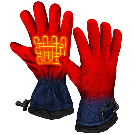 ActionHeat AA Battery Heated Fleece Gloves - Navy - One Size