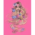 thumbnail image 2 of Girl's Tangled Rapunzel Sketch Graphic Cropped T-Shirt Light Pink X Small, 2 of 3