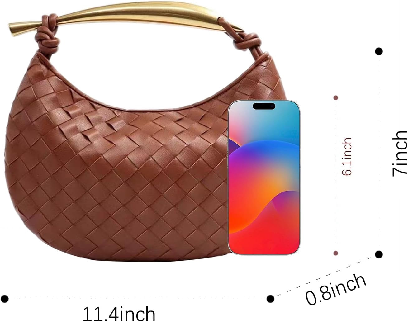 Woven Leather Dumpling Bag Dinner Handbag For Women Purse Hobo Bag Knotted Evening Bag Knotted Handbag