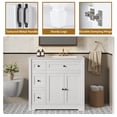 thumbnail image 6 of edx 36"Bathroom Vanity with Ceramic Sink, Organizer Tier-Hidden Storage, Restroom Basin Cabinet with 2 Doors,Modern Lavatory Laundry Room Freestanding, 6 of 7
