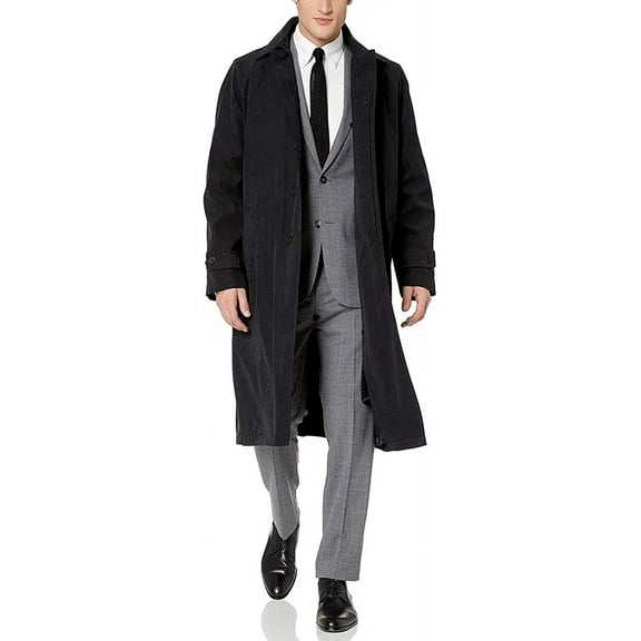 Adam Baker Men's Single Breasted Breasted Full Length Trench Coat All Year Round Raincoat