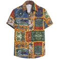 thumbnail image 4 of Camisas geométricas abstractas para hombres, camisetas con estampado 3D, camisa hawaiana, moda de verano, playa, blusa de manga corta con solapa vintage, ropa de calle, 4 of 5