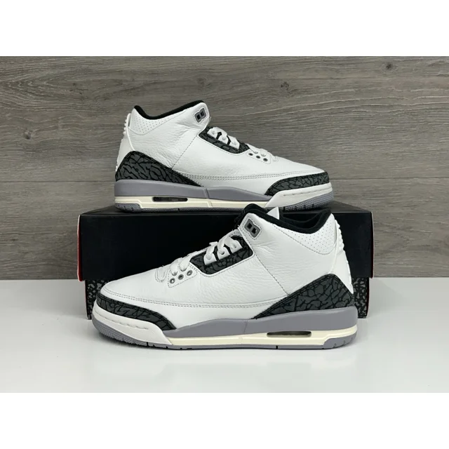 Ni - ke Air Jordan 3 Retro “Cement Grey” Fire Red White Black GS Youth (DM0967 106) New