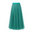 thumbnail image 3 of Clearance! Hontri Skirts for Women Women's Pleated Skirt Mesh Skirt Fairy Skirt Mid Length Long Skirt Dance Skirt Skirts for Women Navy,Xl, 3 of 4
