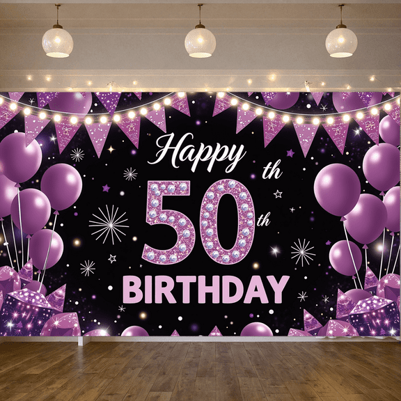 Colorful Design Banner Decorative Style Party Backdrop for Birthday Celebration Milestone Event Indoor Party