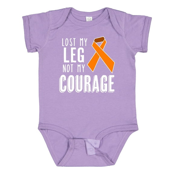 Inktastic Lost my Leg Not my Courage Limb Loss Awareness Orange Ribbon Boys or Girls Baby Bodysuit