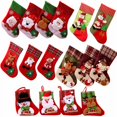 thumbnail image 4 of Calcetines de Feliz Navidad, saco de adornos de árbol de Navidad, bolsa de dulces de regalo, telas lindas con múltiples estilos para elegir, 4 of 4