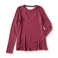 thumbnail image 2 of Aeropostale Womens Seriously Ribbed Pullover Blouse, Red, Juniors, Small, 2 of 2