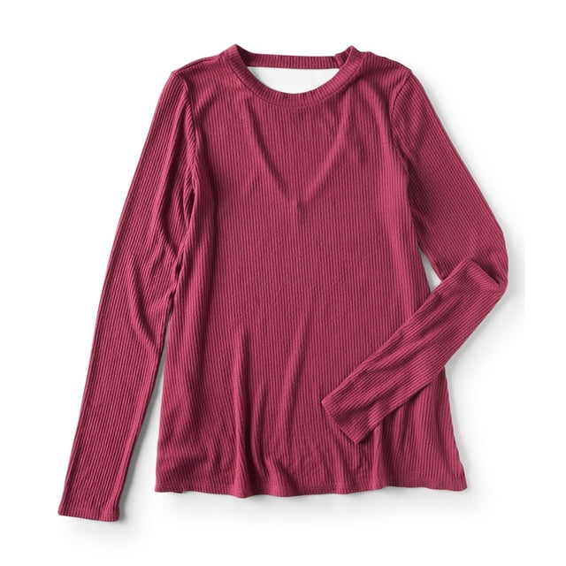 Aeropostale Seriously Ribbed Pullover Blusa para mujer, rojo, pequeño