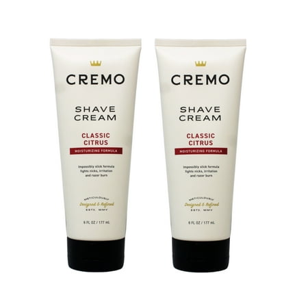 Cremo Barber Grade Original Shave Cream, Astonishingly Superior Ultra-Slick Shaving Cream Fights Nicks, Cuts and Razor Burn, 6 Oz (2-Pack)