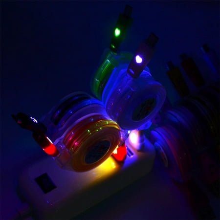 Retractable LED Light Micro USB Replacment for Android Cable 