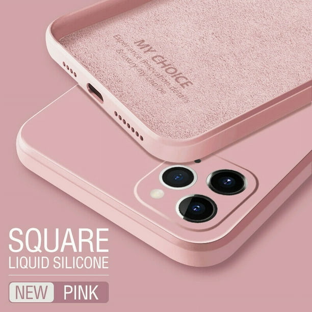Funda Cuadrada Original De Silicona Líquida Para iPhone 11/12/13 Pro Max/XR/7/8 Plus/SE 2020/Fina De Caramelo Suave
