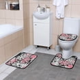 thumbnail image 6 of Pink Snowflakes Bathroom Accessory Curtain Sets Bath Curtain Anti-Slip Mats and Toilet Pad 66x72in, 6 of 8