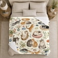 thumbnail image 5 of Relaxed Cats Yarn By Lit Lantern Watercolor, Festive Pet Portrait Pattern, Warm Flannel Blanket for Living Room and Reading Nook, Cat Lovers Friendship Gift, Pet Lover Home Decor, 5 of 9