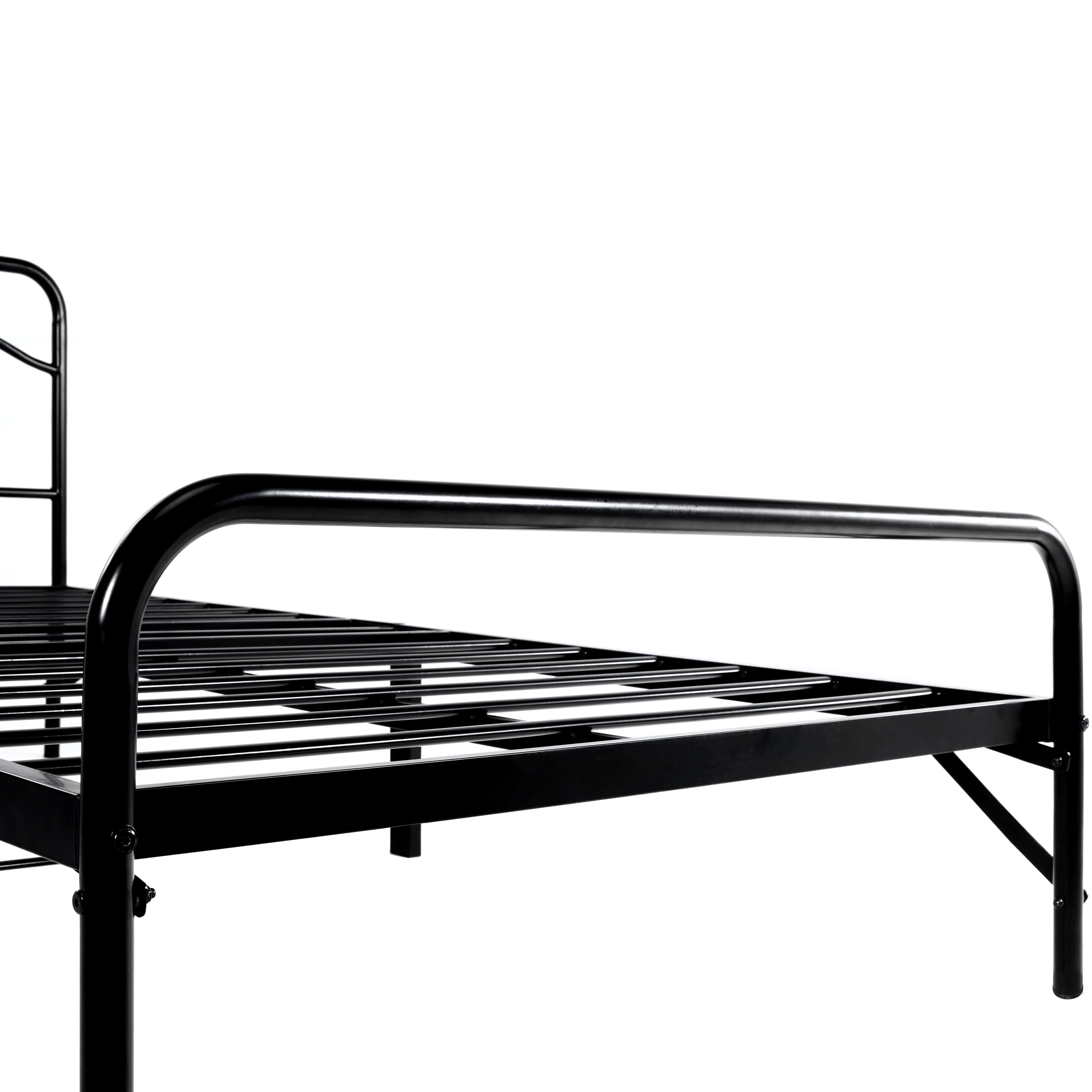 Best Price Mattress 12 Inch All-in-One Easy Setup Metal Platform Bed with Steel Slats and Headboard