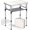 Silver, variant on 2ft 3-Height Adjustable Folding Camping Table with Storage Net & Carry Handle, Lightweight Portable Desk for BBQ Beach RV Indoor Outdoor, Blooming Floral