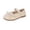 Beige, variant on DeHolifer Toddler Little Girls Dress Shoes Mary Jane Flats Wedding School Uniform Shoes with Bowknot Comfy Leather Princess Shoes