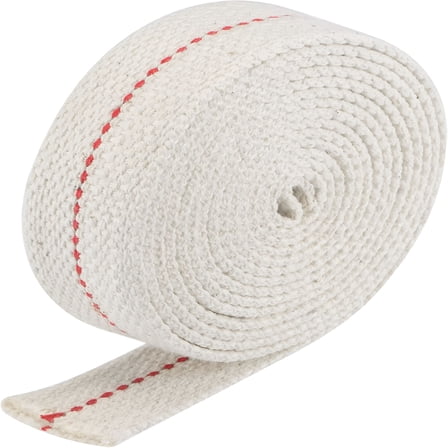 HIBIBUD Oil Lamp Wick 1" Flat Wide 6.5 Foot Cotton Lanterns Wick with Red Stitch for Kerosene Burner Lighting