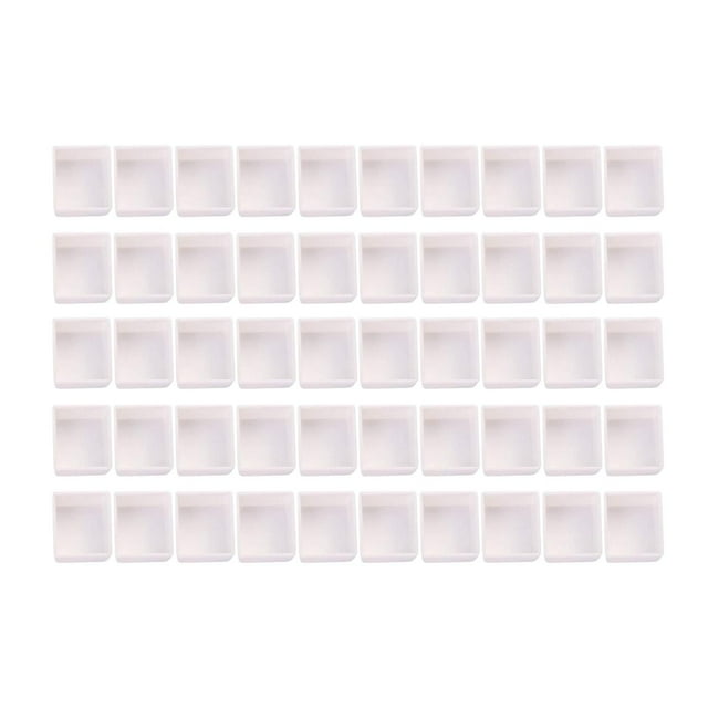 50 piezas de bandejas de pintura de acuarela vacías para la paleta de pintura Craft reutilizable Diy Proyecto Accesorios de regalos Regalos Medias