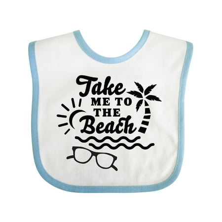 

Inktastic Take Me to the Beach with Sunglasses and Palm Trees Gift Baby Boy or Baby Girl Bib