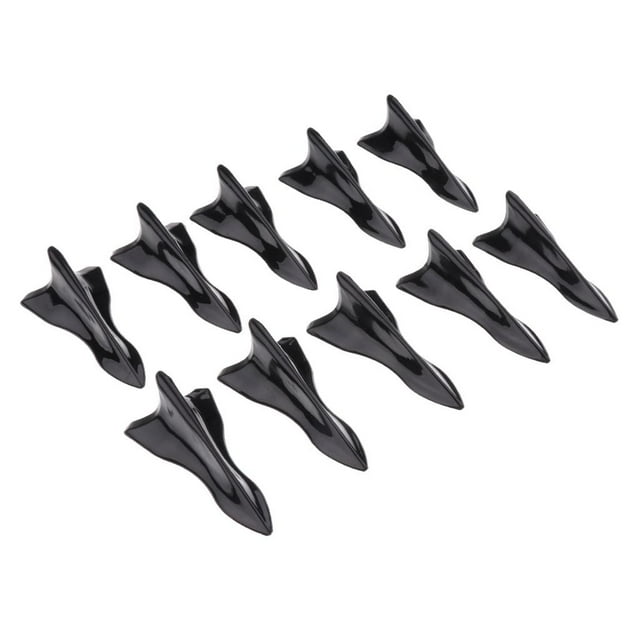 10X Car Auto Pattern Shark Fin Techo Spoiler Wing Tail Tip Zulema Generador de vórtice de aire de techo de coche Negro