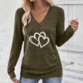 thumbnail image 2 of Wensltd V-Neck Pullover Long Sleeve Top for Women Relaxed Fit Daily Wear Comfy Fashion Spring Autumn Basic Blouse Pink, 2 of 8