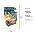 thumbnail image 2 of 1952 Monaco Grand Prix - Formula One Race Cars/ NOT ORIGINAL - Vintage Car Racing Poster by B. Minne c.1952 - Fine Art Matte Paper Print (Unframed) 24x32in, 2 of 4