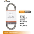 thumbnail image 2 of Antanker 180808 Deck Belt for AYP/Craftsman/Husqvarna 174369 531300771 89" Kevlar Replacement, 2 of 8