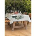 thumbnail image 3 of Outdoor Table Cloth with Umbrella Hole and Zipper, Spring Floral Waterproof Rectangle Tablecloth 54"x80", Eucalyptus Leaf Summer Botanical Washable Table Cover for Outside Party Patio Picnic, 3 of 8