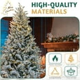 thumbnail image 4 of UBesGoo 7ft Snow Flocked Christmas Tree, Pre-Lit Hinged Artificial Pine with 400 Lights, Snowy Green, 4 of 12