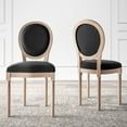 thumbnail image 3 of BELLEZE Farmhouse Dining Chairs Set of 4, Upholstered Chair Elegant Kitchen Chairs with Round Back and Solid Wood Legs, Accent Side Chairs for Kitchen/Living Room/Bedroom (Aubree - Black), 3 of 7