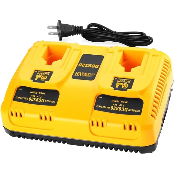 Dual DC9320 Fast Charger for Dewalt 18V Battery DW9116 Compatible with 7.2V-18V NiCD/NiMH DC9098 DC9096 DC9091 DE9057 DW9072