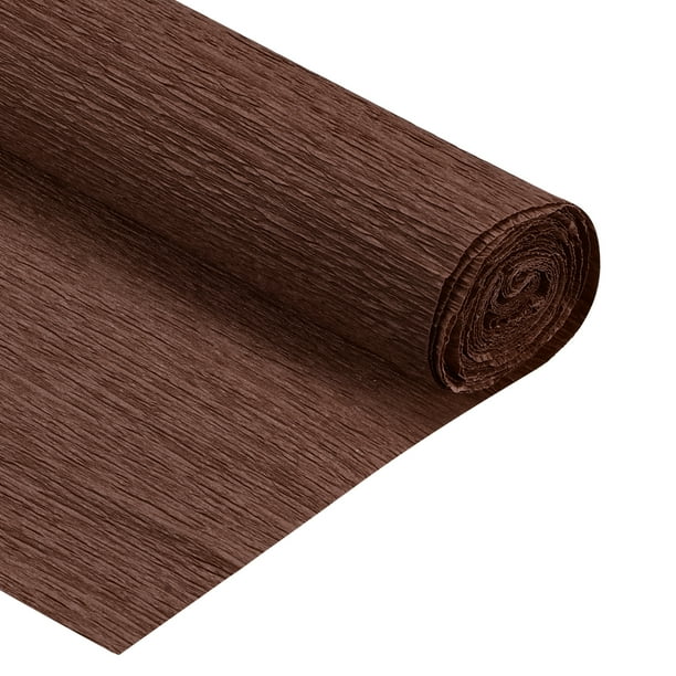 Rollo de papel crepé Uxcell Decoración de papel crepé de 7.5 pies de largo y 20 pulgadas de ancho color marrón oscuro