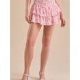 thumbnail image 5 of Women's High Waist Y2K Mini Floral Pleated Tiered Ruffle Fairycore Skirts Skirt for Summer Pink S, 5 of 9