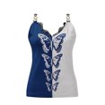 thumbnail image 4 of Aayomet Tops For Women Women's Vintage Corset Crop Top V-Neck Satin Boned Zip Back Bow Tie Bustier Top,Blue S, 4 of 4