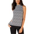 thumbnail image 2 of Michael Kors Camiseta sin mangas con abertura a cuadros para mujer, negro, PL Michael Kors Tanque muscular, 2 of 2