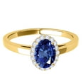 thumbnail image 2 of Aonejewelry 0.55 Ct. Ttw Diamond and Oval Shaped Sapphire Ring in 10K Yellow Gold, 2 of 4