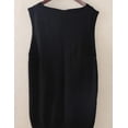 thumbnail image 5 of Women's V-Neck Sleeveless Pullover Sweater Vest Knit Cardigan Outwear High Low Tops with Pocket,Black,Large, 5 of 6