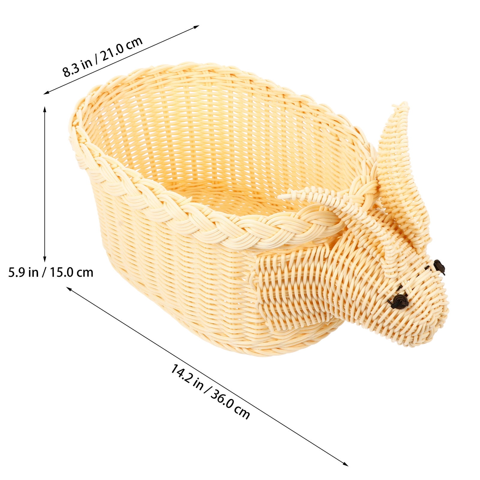 HOOWIFFY Rattan Weaving Storage Baskets Beige 36x21x15cm for Easter Use 1Pack