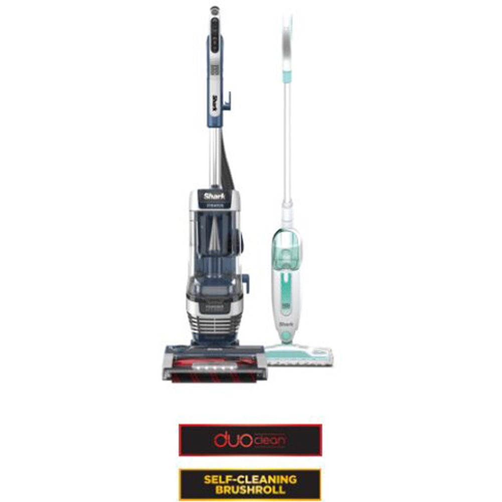 Restored Shark AZ3002 Stratos Upright Vacuum with TruePet Upgrade + Shark Steam Mop Bundle with 2 YR CPS Enhanced Protection Pack (Refurbished)