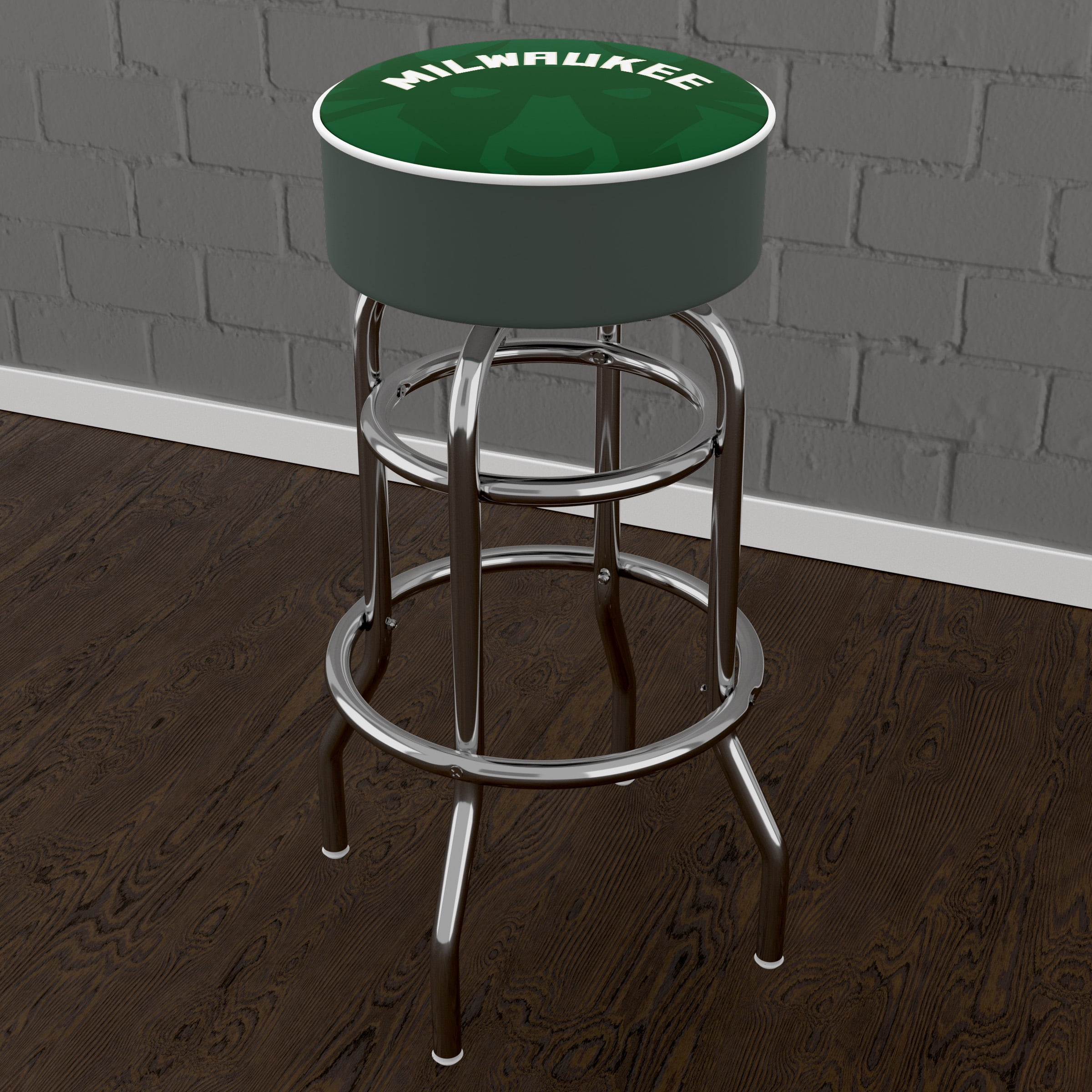 Trademark Gameroom Milwaukee Bucks Fade Bar Stool with Padded Seat