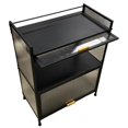 thumbnail image 2 of Étagère de Rangement Multifonctionnelle à 3 Niveaux, Armoire de Rangement de 60cm de Largeur avec Portes Rabattables (Noir), 2 of 4