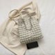 thumbnail image 2 of Bolso plisado Bolso de compras de moda Bolso simple de damas de color sólido (Blanco), 2 of 5