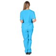 thumbnail image 2 of Women Men Medical Doctor Uniform Scrub Tops Pants Set Nurse Dentist Hospital Suit, 2 of 5