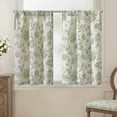 thumbnail image 1 of Cortina Jinchan con estampado floral de lino, 61 x 61 cm, 2 paneles, color verde salvia, 1 of 9