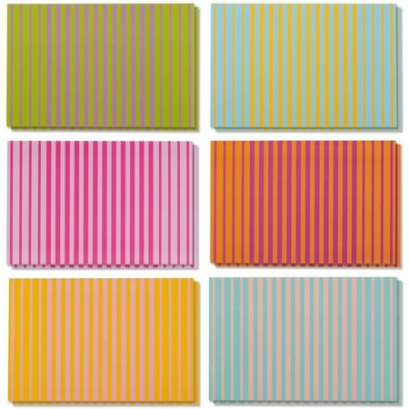 48 Pack Every All Occasion Blank Greeting Cards Bulk Box Set 6 Colorful Striped Designs, Purple, Orange, Green, Yellow, Blue, Envelopes Included, 4 x 6 inches