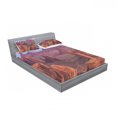 thumbnail image 3 of Canyon Bedding Set with Sheet & Covers, View of Deep Canyon with Different Scaled Length Red Rocks Discovery Artwork Theme, Printed Bedroom Decor 2 Shams, 4 Sizes, Brown Blue, by Ambesonne, 3 of 3