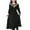 Black, variant on Odeerbi Muslim Long Dress Medium Big Girls 2025 Long Sleeve V Neck Colorblock Dress